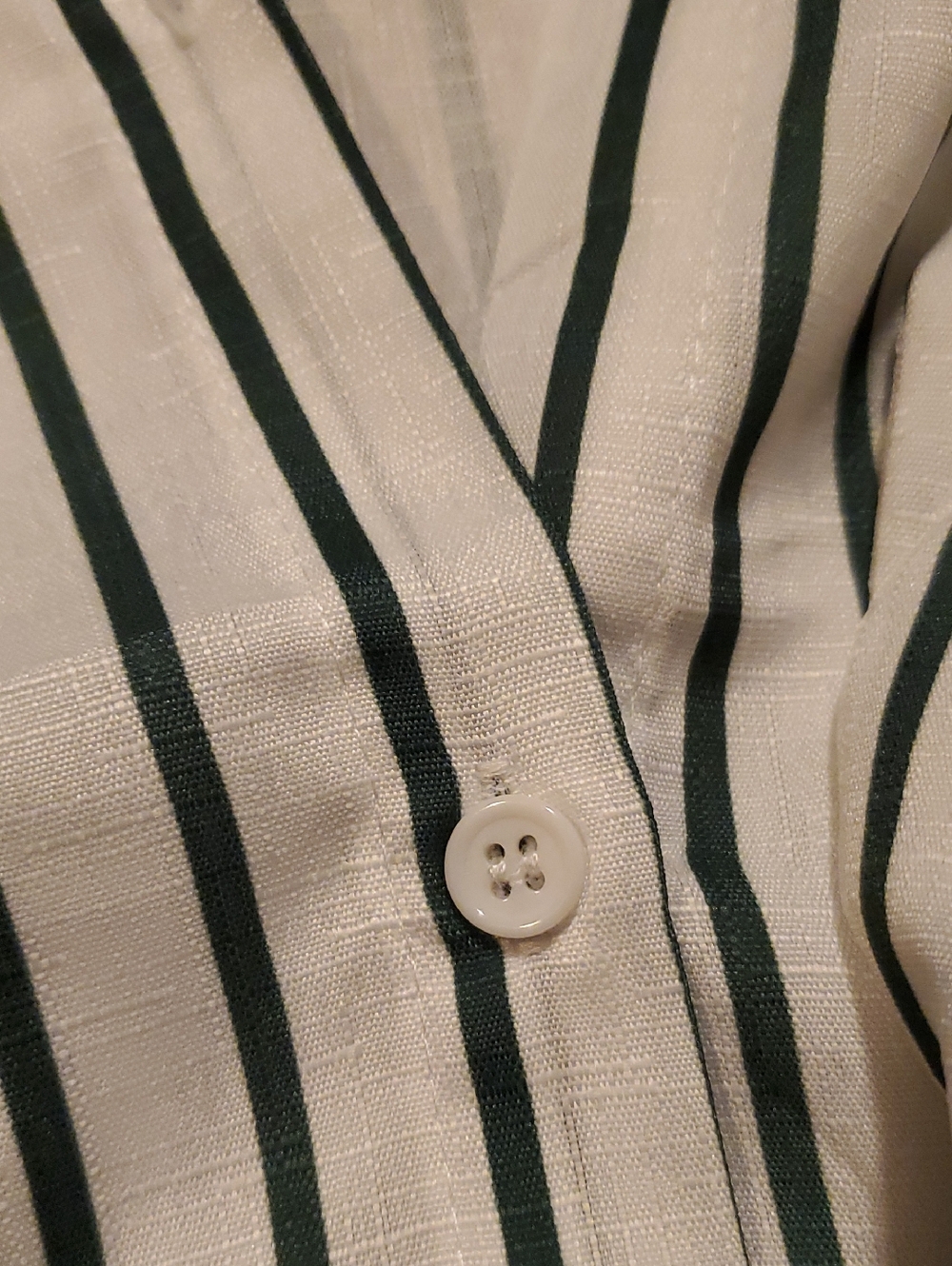 ARSHINER  NWT Striped Button-Up Shirt  in White & Dark Green Girls Size 10 - Picture 12 of 13
